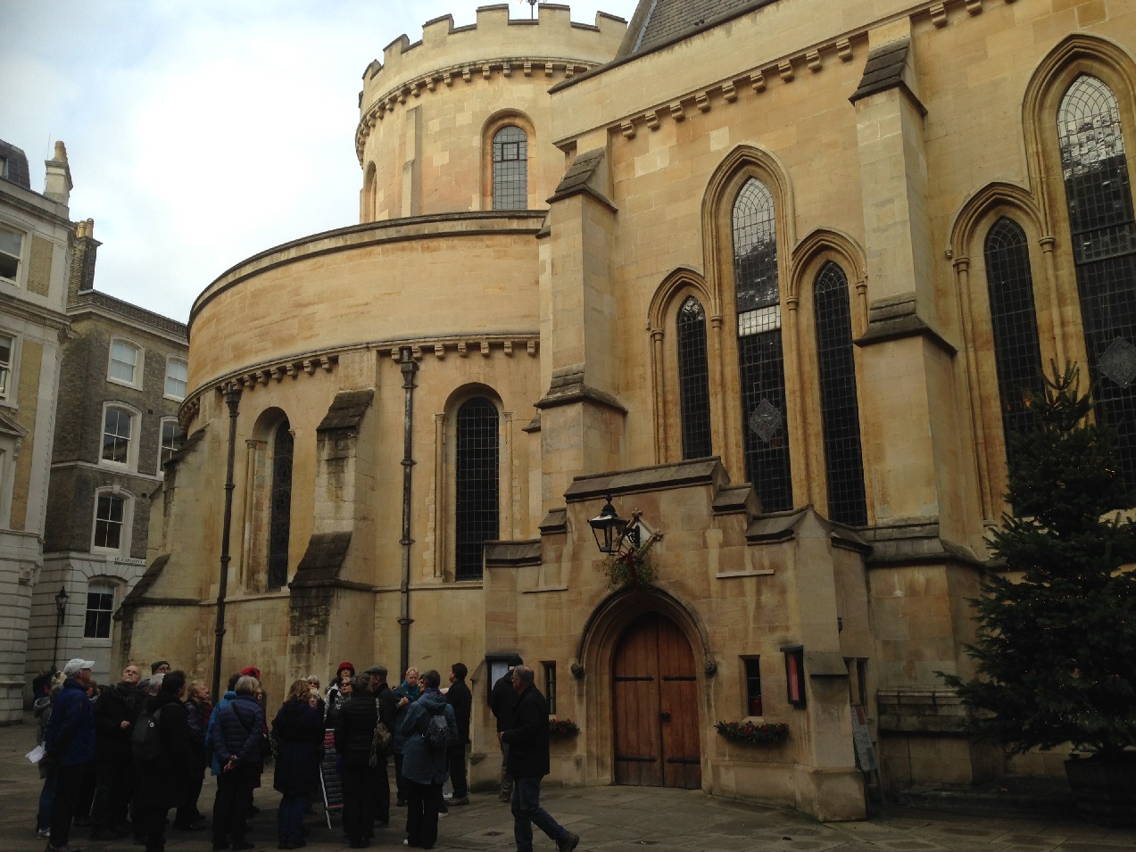 Xmas Walk 3 The group at Temple Church